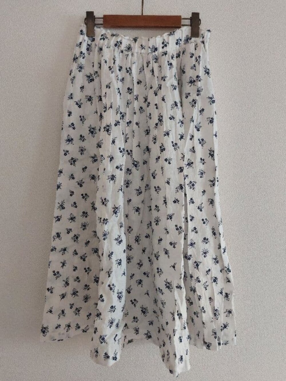 Joure Leaf Print Linen Flare Skirt